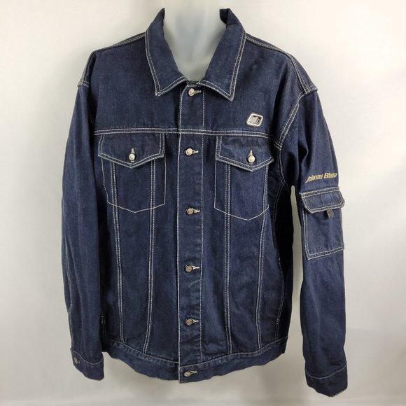 Johnny Blaze Vintage Jean Jacket Button Denim Men XL - Picture 1 of 4